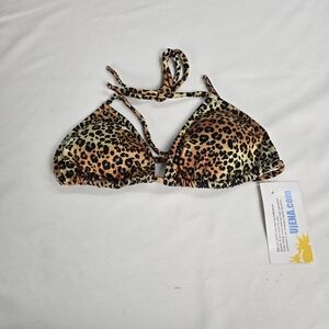 New Ujena Cheetah Leopard Animal Print Bikini Top Only Medium